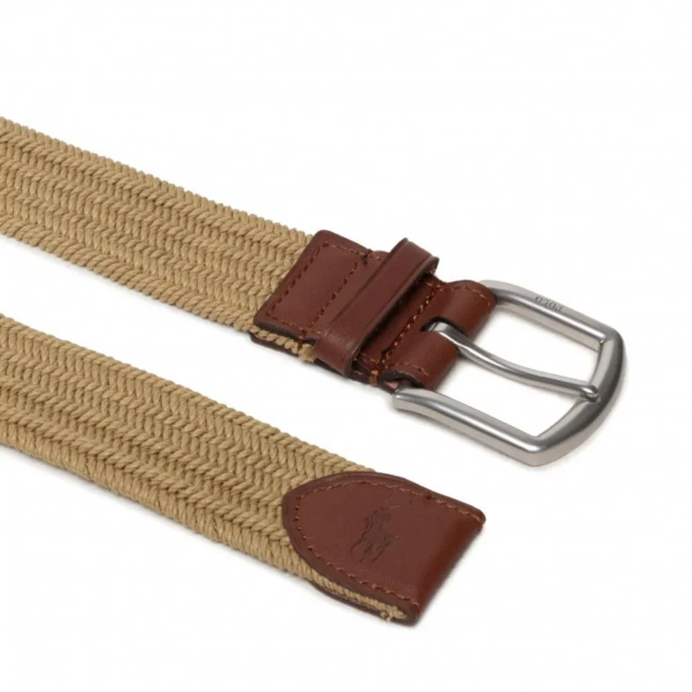 Polo Ralph Lauren Leather-Trimmed Braided Stretch Belt